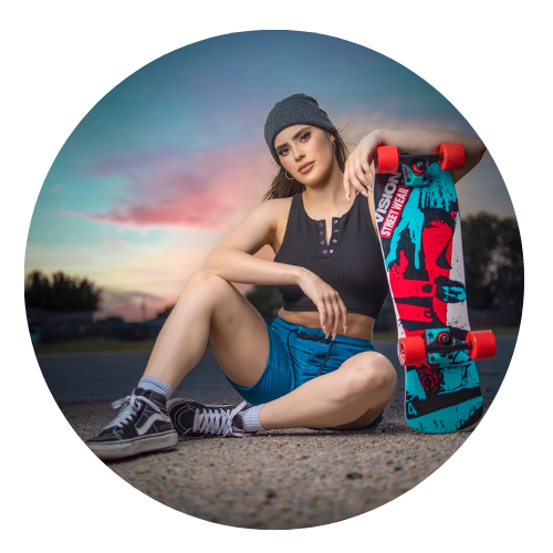 girl skater team member framed